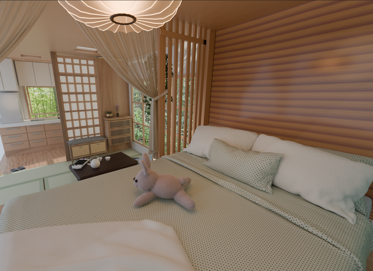 Drift — view of the living area from the bed