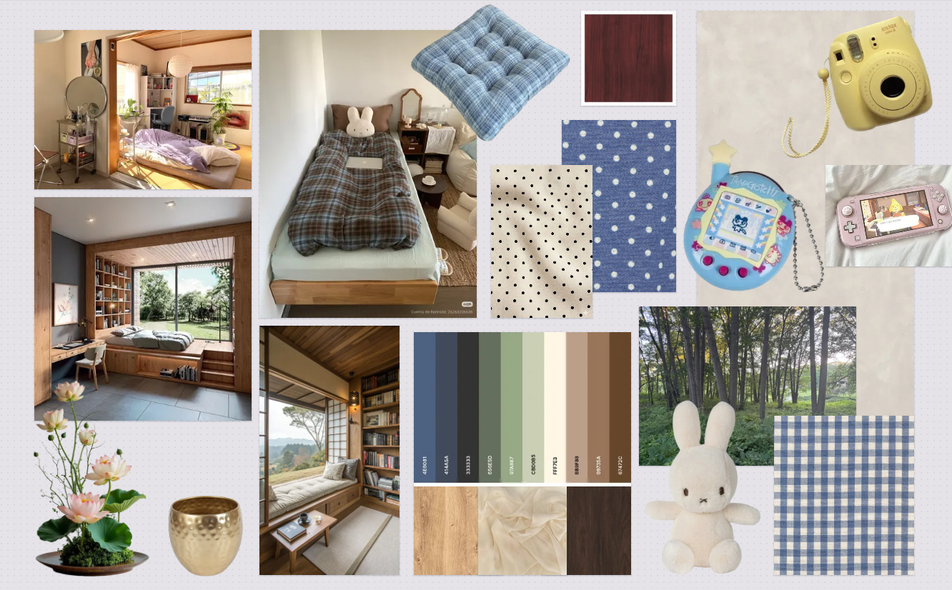 Drift CMF mood board — palette, materials, and references