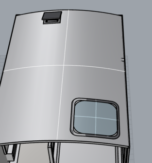 Rhino model — shell and window