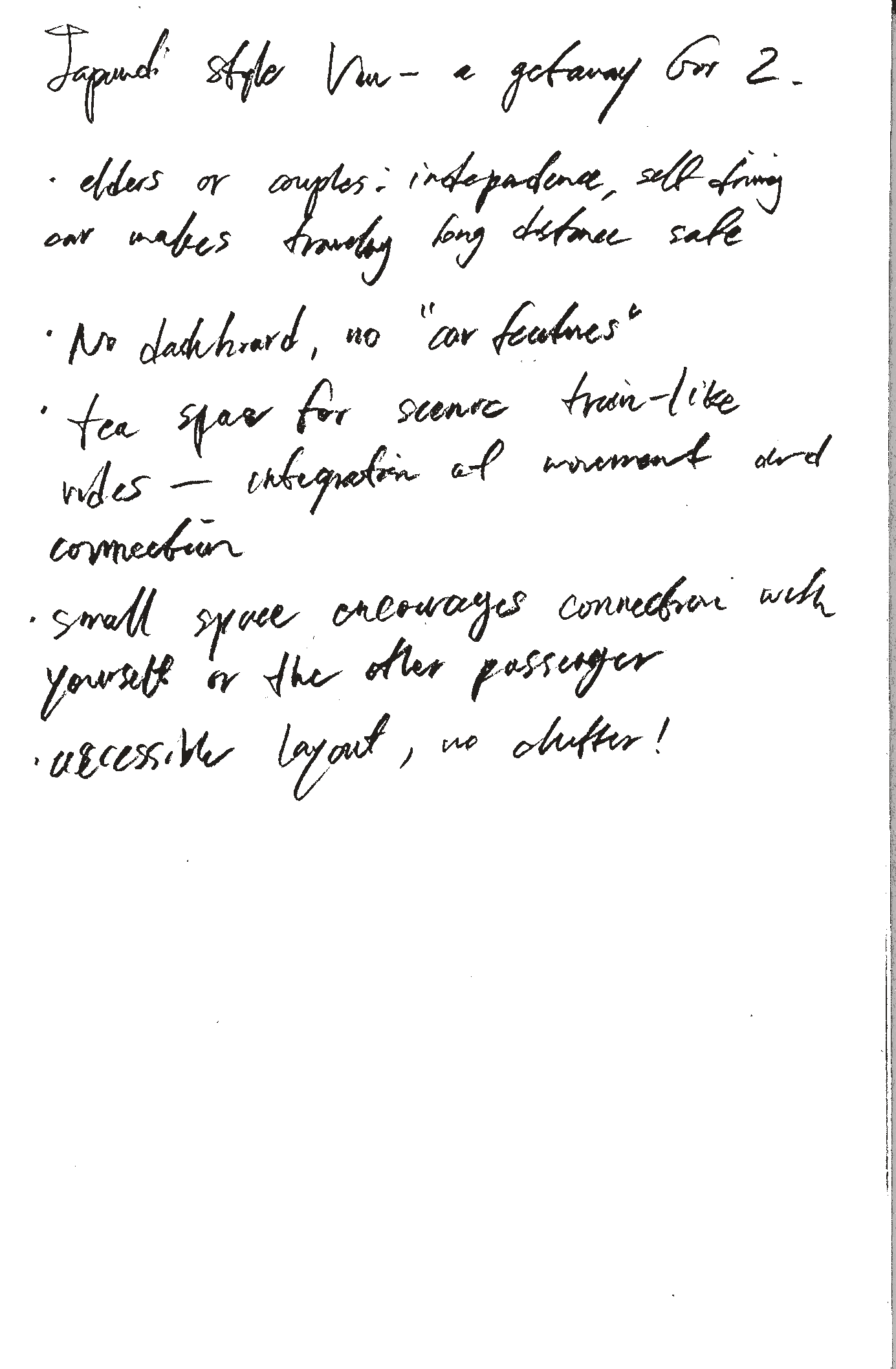 Planning notes — concept brief for the Drift van